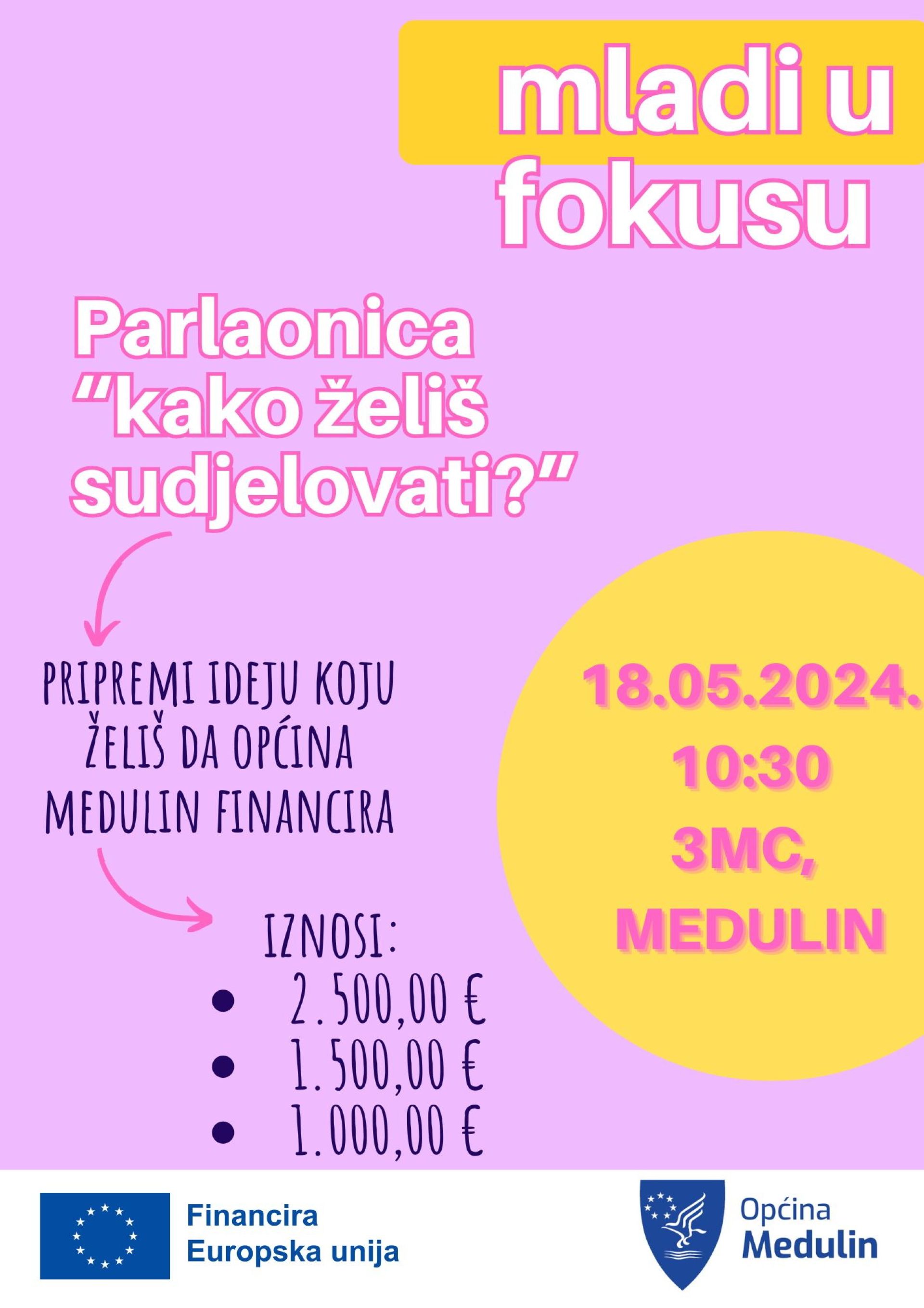 Poziv na radionicu - parlaonicu „Kako želiš sudjelovati” 18.05.2024. u 10:30 sati, 3MC
